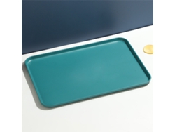 (verde Oscuro L) Bandeja Rectangular De Plástico Para Restaurantes Y Hogares, Utilizada Para Contener Té Y Vasos.