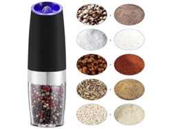 Molinillo eléctrico de pimienta de acero inoxidable, alimentación automática por gravedad para sal y pimienta, molinillos de especias, utensilios de molienda, U GOKOCO