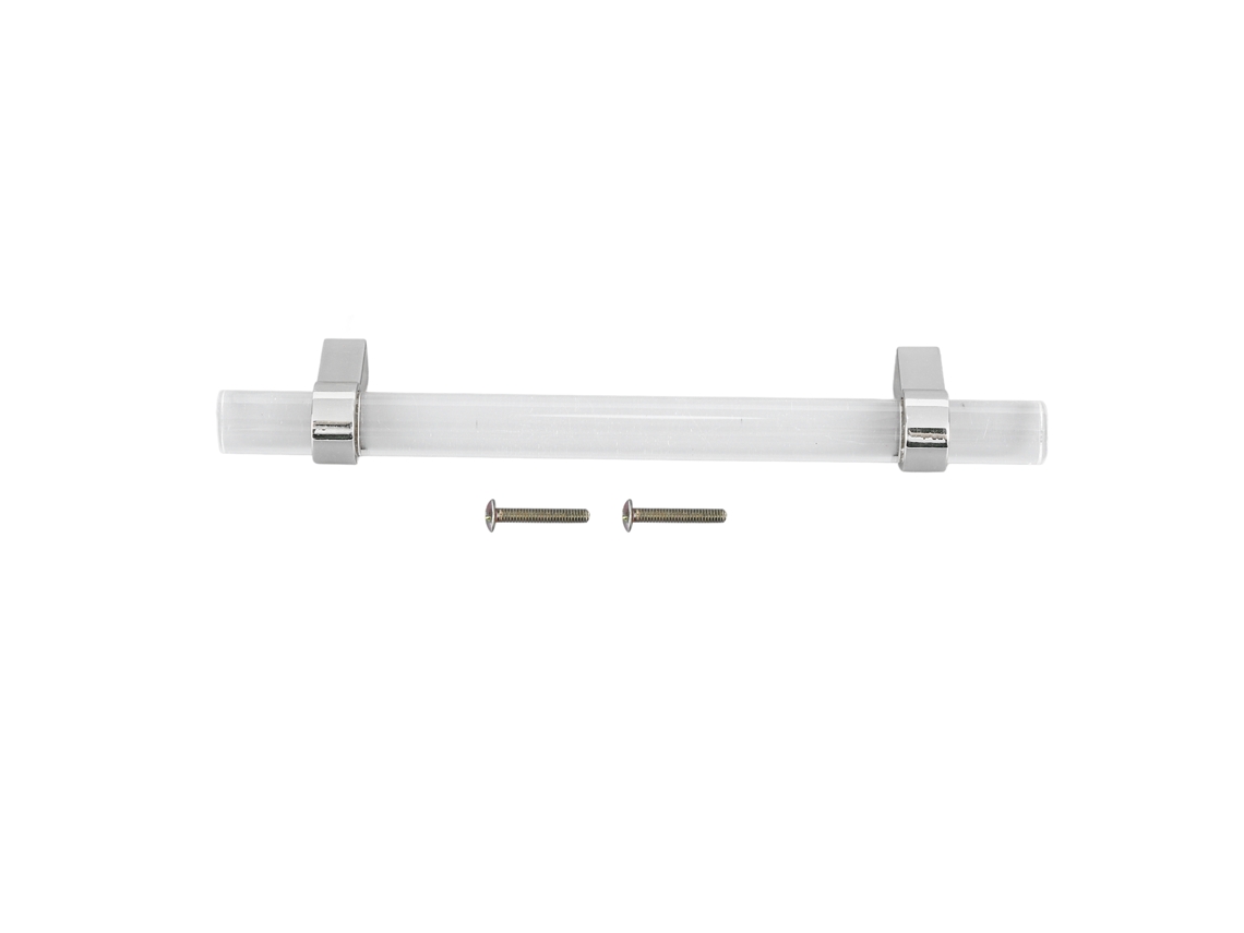 Tirador De Cajón De Acrílico Cristalino Transparente, Estilo Moderno, 96 Mm, Plateado, Para Armarios Y Vestidores.