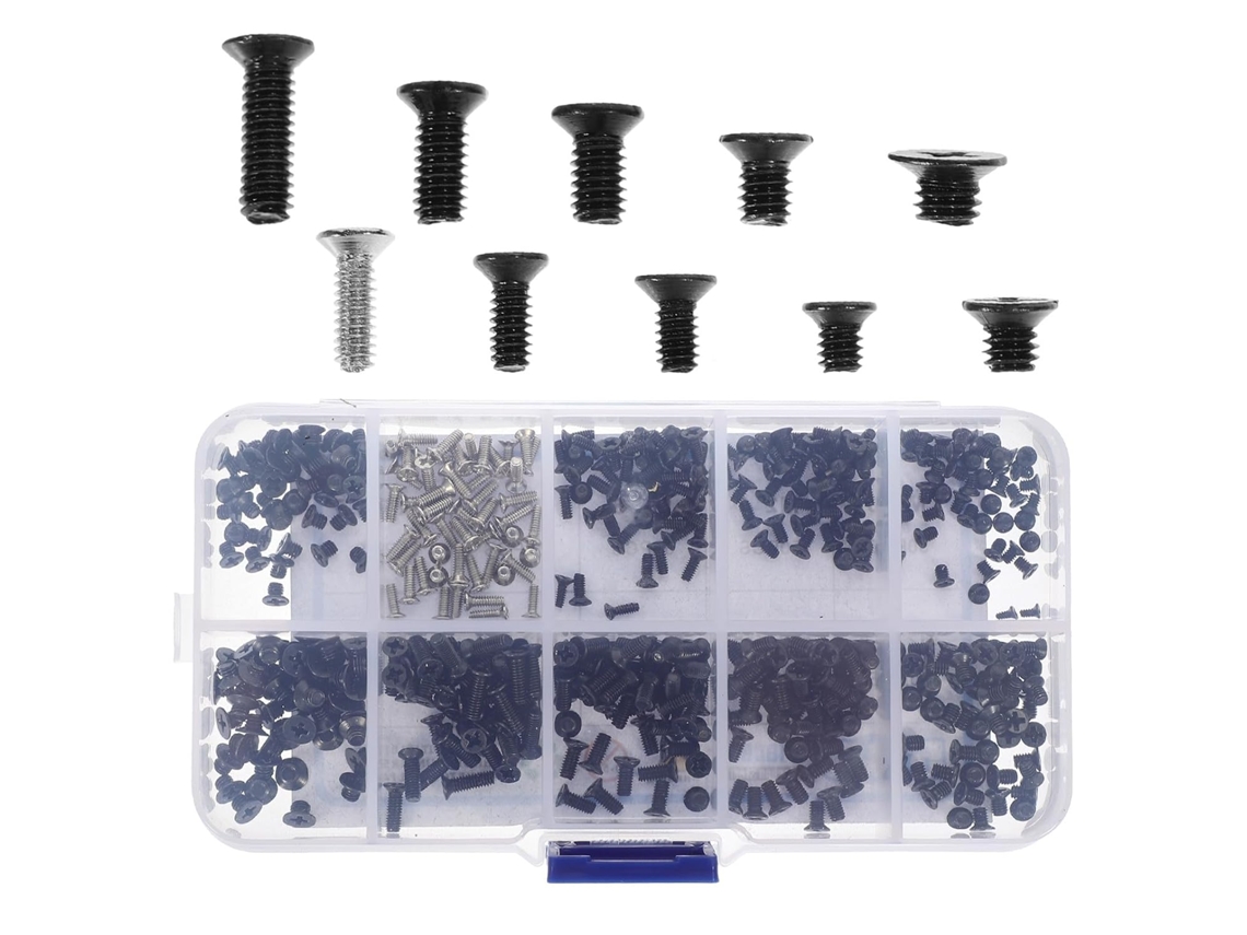 Kit Com 500 Parafusos M2, M2.5 E M3 Para Computadores Portáteis/metalurgia, Com Cabeça Escareada Plana.