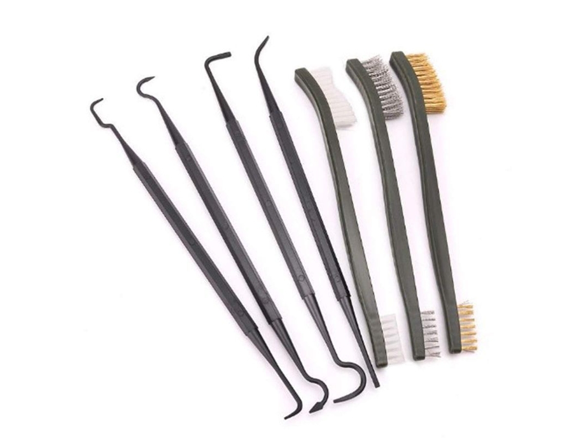 2026-set De 7 Herramientas De Limpieza: Cepillos De Alambre De Acero Inoxidable, Latón, Nylon Y Ganchos Flexibles