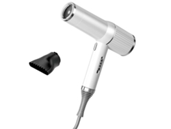 Secador de pelo de alta velocidad para cabello fino, grueso, ondulado y encrespado, ideal para usar en hoteles y hogares, color blanco, con 1 boquilla.