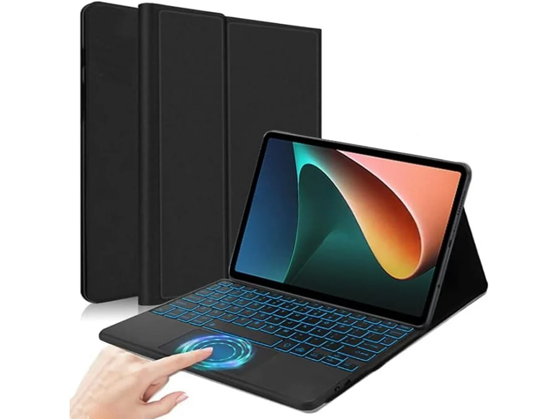 Funda con teclado para Xiaomi Redmi Pad 2 Pro de 12,1 pulgadas, con teclado táctil retroiluminado (negro) Cuich (2025)