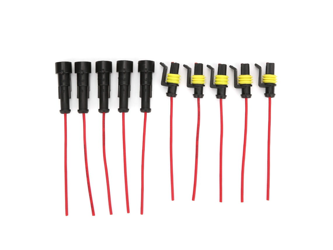 5 Conjuntos Conector Eléctrico Impermeable Para Coche Con Cable 1/2/3 Pin