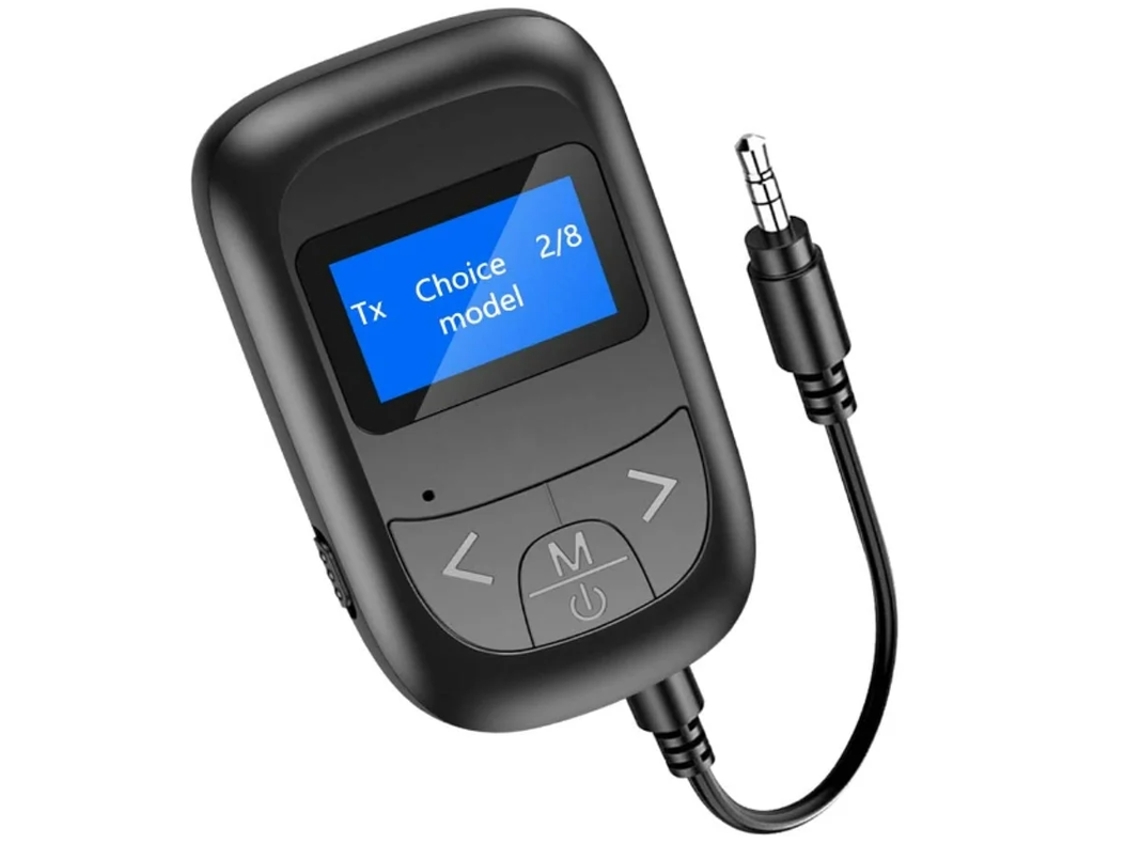 Adaptador Bluetooth Receptor Transmisor Bluetooth 5.0 Adaptador de Audio Auxiliar de 3,5 mm con Pantalla de Baja Latencia para TV YIZHOOD