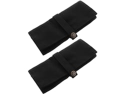 Juego De 2 Estuches De Almacenamiento De Nailon Negro Para Relojes Y Pulseras, Con Bolsa De Transporte.