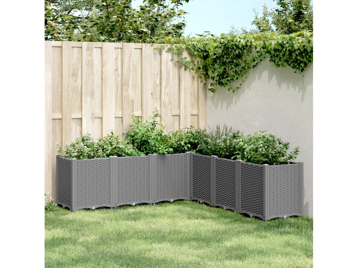 Maceta para plantas - Maceta de jardín 160x160x53 cm PP Gris claro HARLANV1