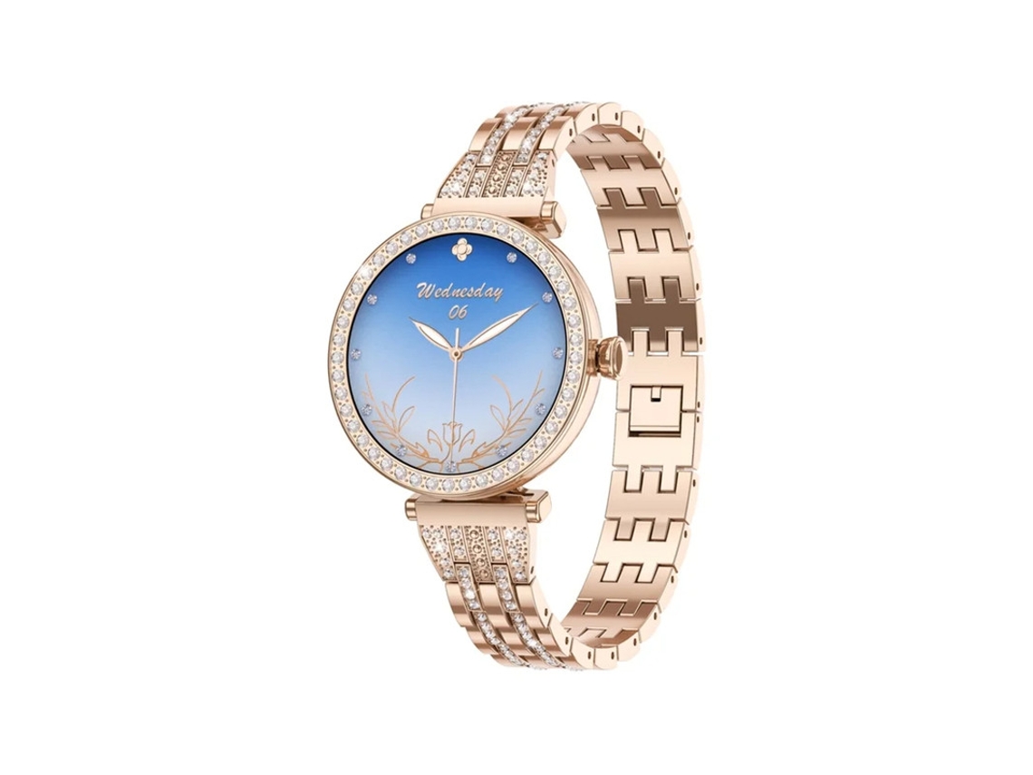 Reloj inteligente con Bluetooth, llamadas, pantalla AMOLED de 1.19" y pantalla siempre activa, con monitor de frecuencia cardíaca, SpO2 y sueño, para mujer, Yizhood
