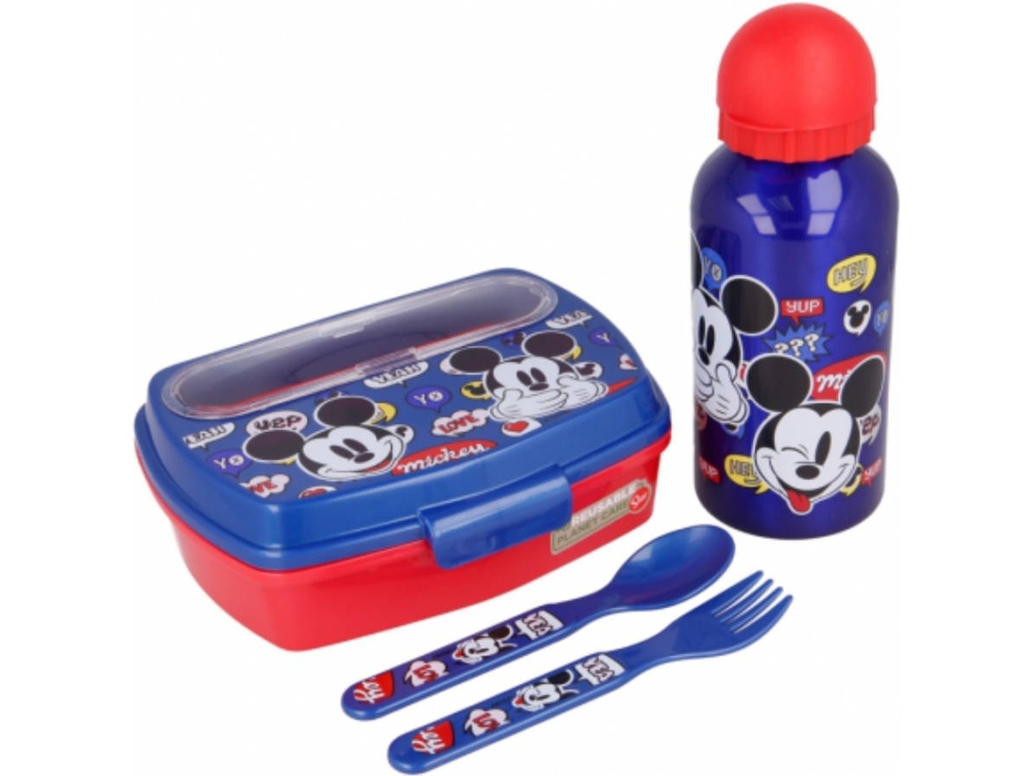 Lonchera MICKEY MOUSE (Azul - Plástico - 7 x 18 x 12 cm)