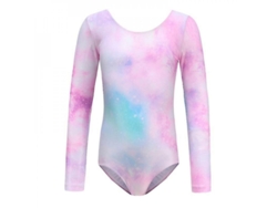 Rebe - Conjunto de gimnasia para niñas con leotardo de manga larga, ideal para baile, yoga y cenas - Talla 130cm B