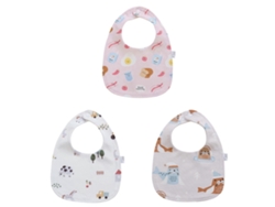 Juego de 3 baberos de algodón estampados para recién nacidos, delantal para bebés babeantes, paño para eructar, baberos absorbentes y resistentes.