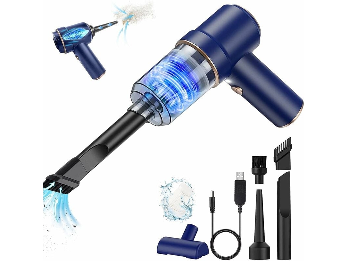Aspiradora de mano inalámbrica Mdug para coche, 45 W, 3600 mA, con luz LED y filtro HEPA lavable