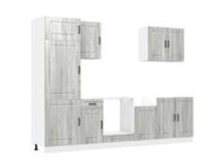 Juego de gabinetes de cocina Kalmar Sonoma Grey (7 piezas) EXCLUSIVO DE LA CASA