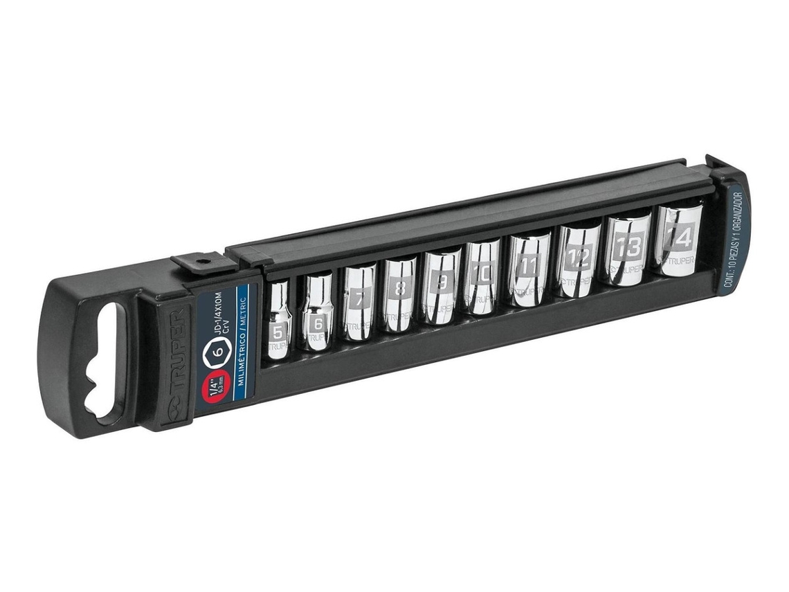 Conjunto De Soquetes Curtos De 1/4, 10 Peças, Truper 14166vayotoy