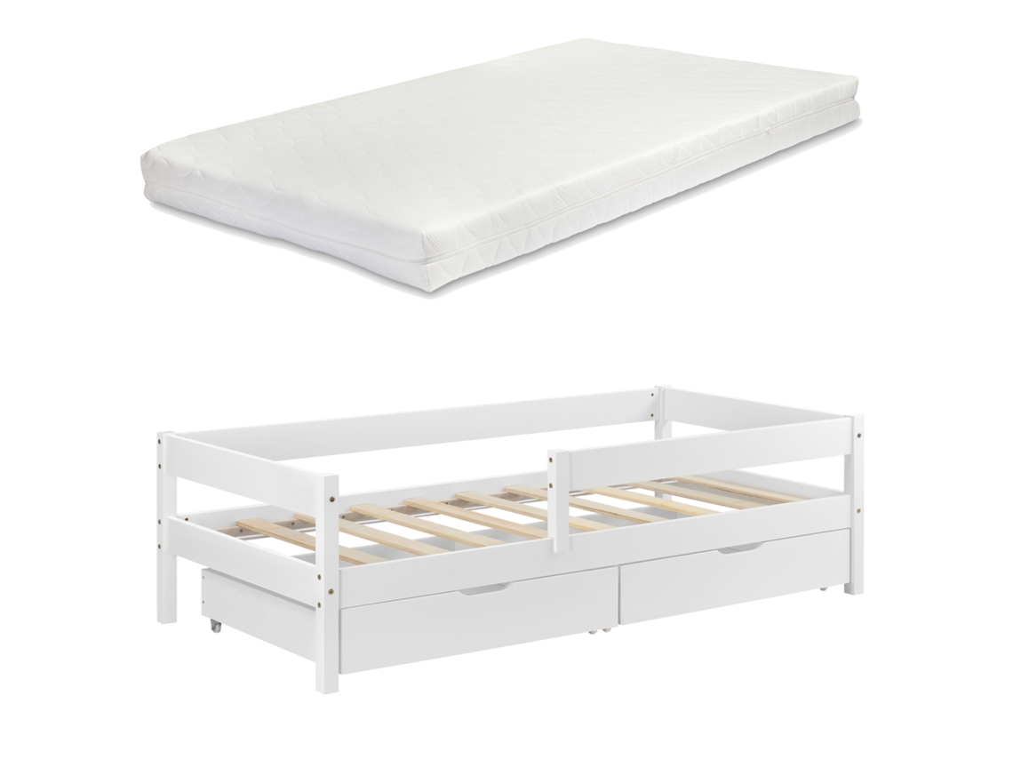 Estructura de Cama Infantil [EN.CASA] (Blanco - Madera - 90 x 200 cm)