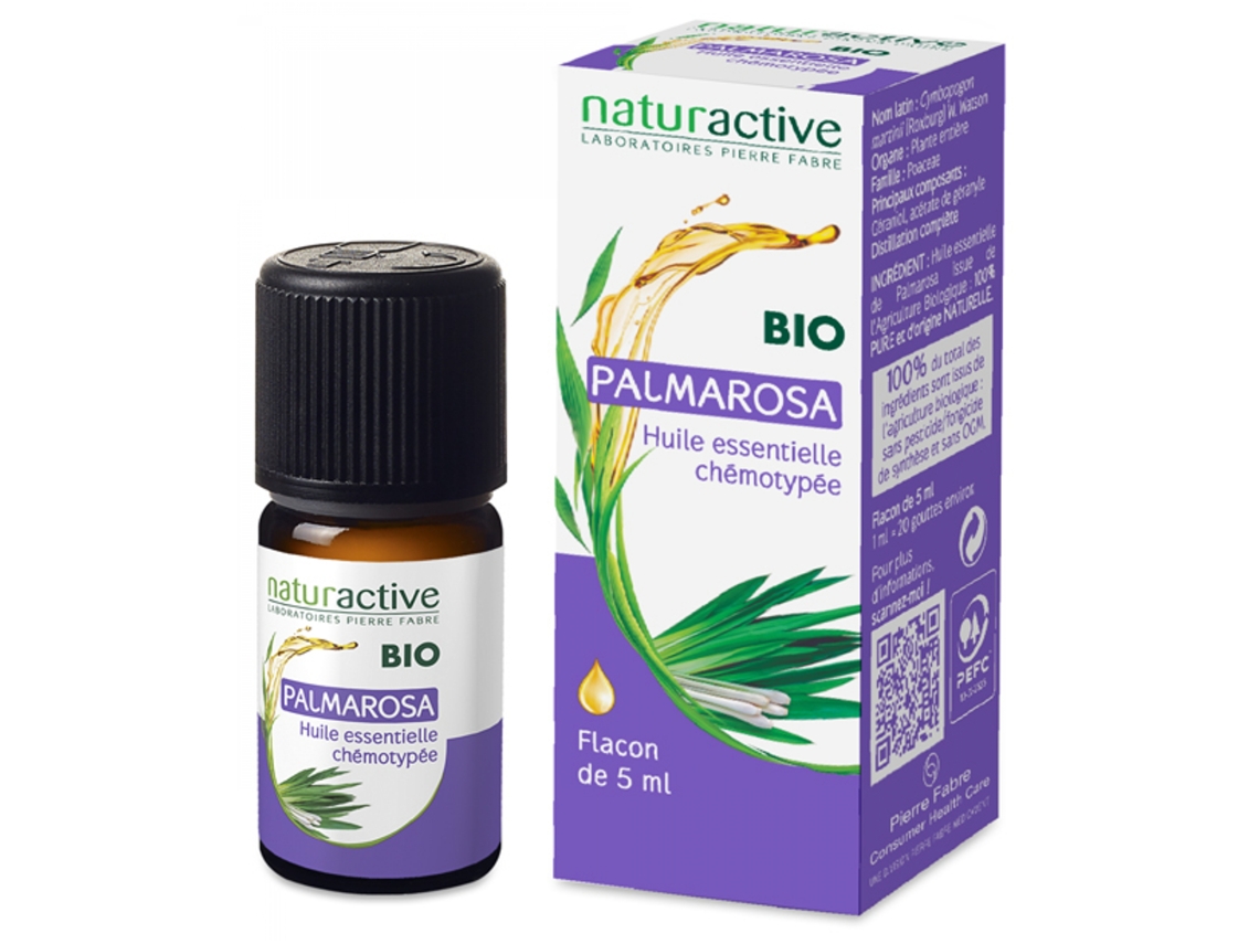 Aceite Esencial Palmarosa Cymbopogon Martinii Bio 5 Ml NATURACTIVE