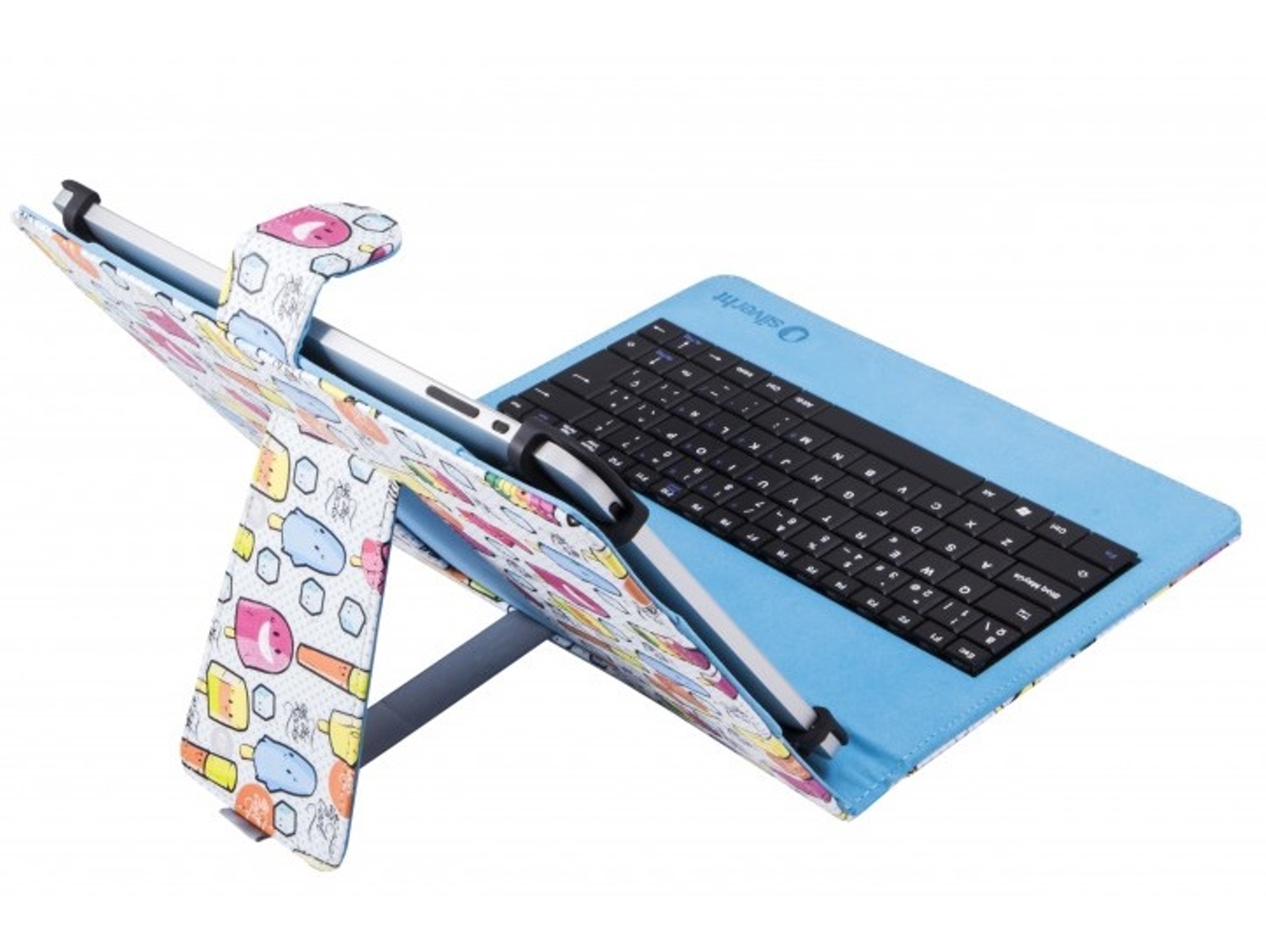 Funda Teclado Silverht cool ice pop azul universal estampada con usb para de 9 10.4 color 910.1 microusb ht 19344 10.1 101 2565