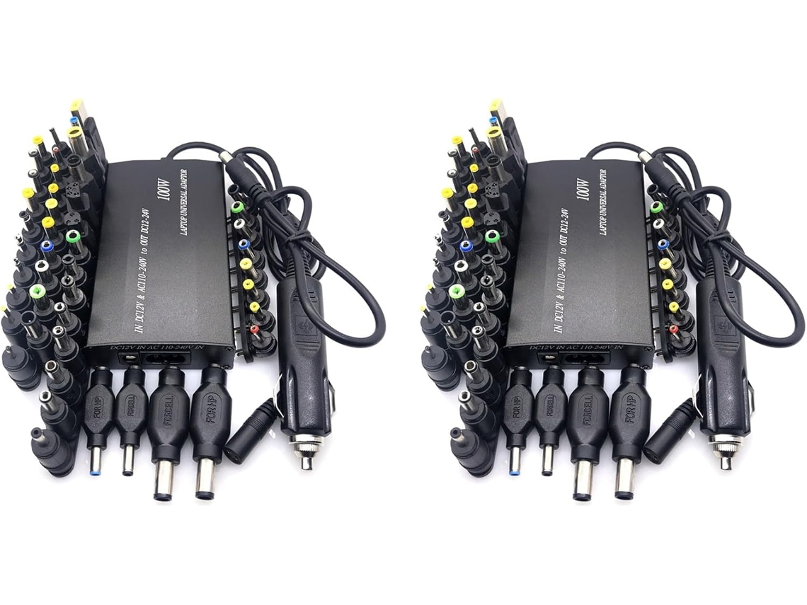 Juego De 2 Regletas Cargadoras Universales Para Coche De 12 V Y 24 A, Con Batería Externa Usb De 100 W Y 5 A.