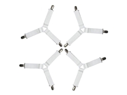 Rebe-4 Piezas Tensores De Hoja De Cama Triangulares Ajustables, Para Todas Las Camas Y Colchones, Blancos - Lionknight
