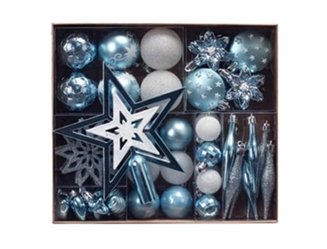 58 Uds árbol de Navidad colgante adorno conjunto colorido inastillable bolas de Navidad estrellas colgante