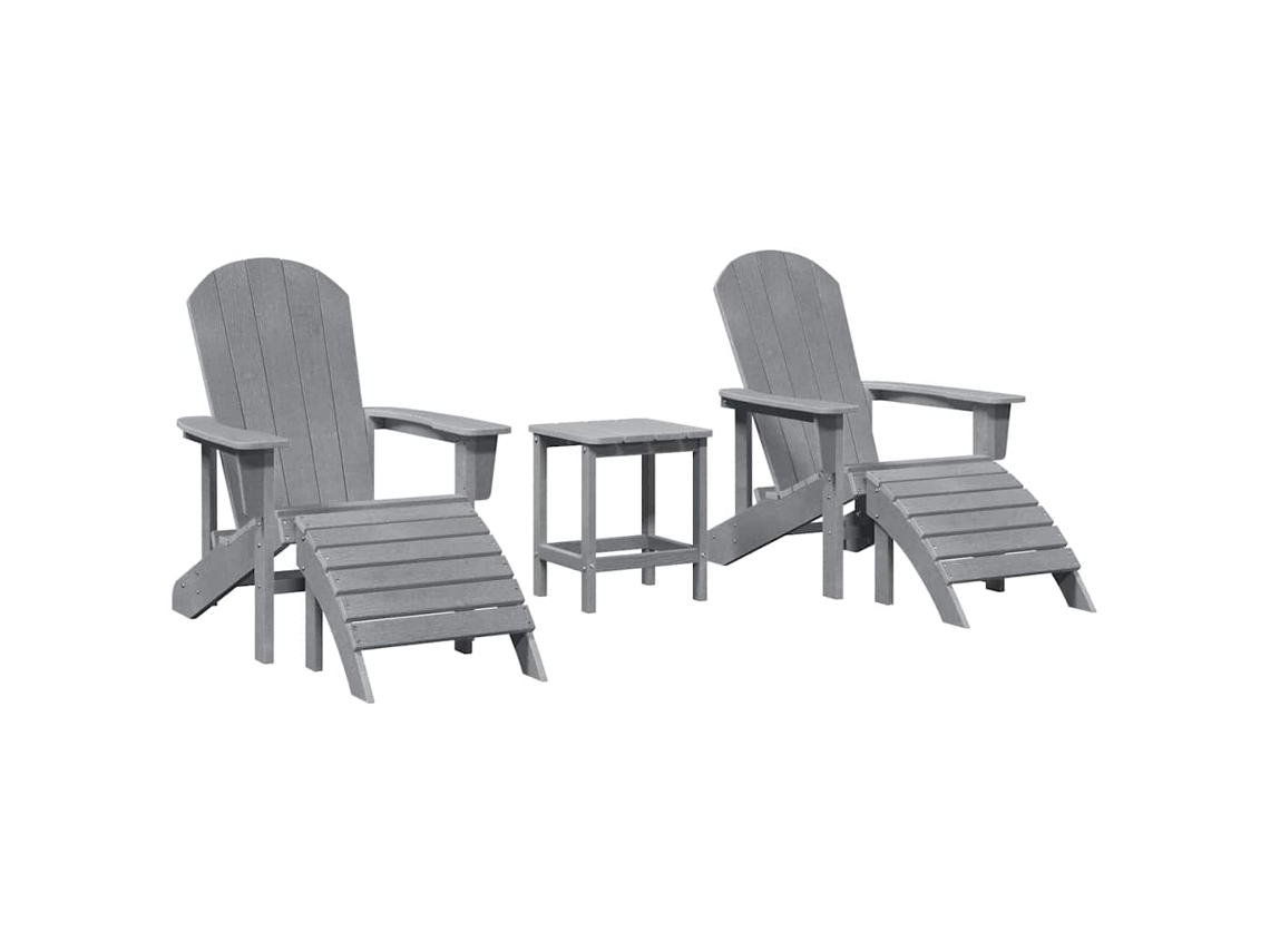 Maison Exclusive - Silla De Jardín 3 Pcs Gris Claro Polietileno