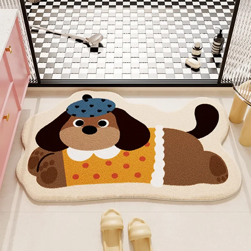 (estilo 1 50 X 80 Cm) Bonita Alfombra De Baño De Dibujos Animados, Absorbente Y Suave