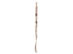 Soporte decorativo de madera para maza con cuerda y perlas.