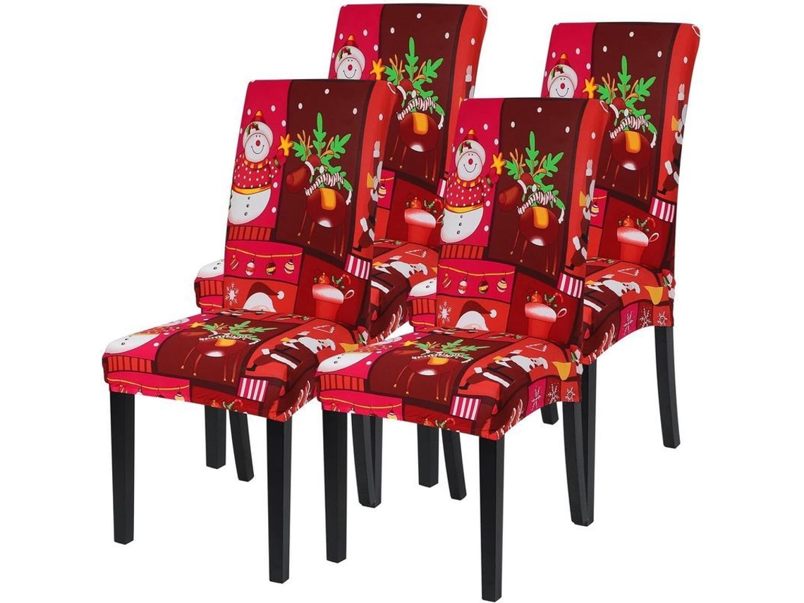 Set De Decoración De Sillas Navideño Santa 4 Piezas Para Cocina Comedor Protección Familiar