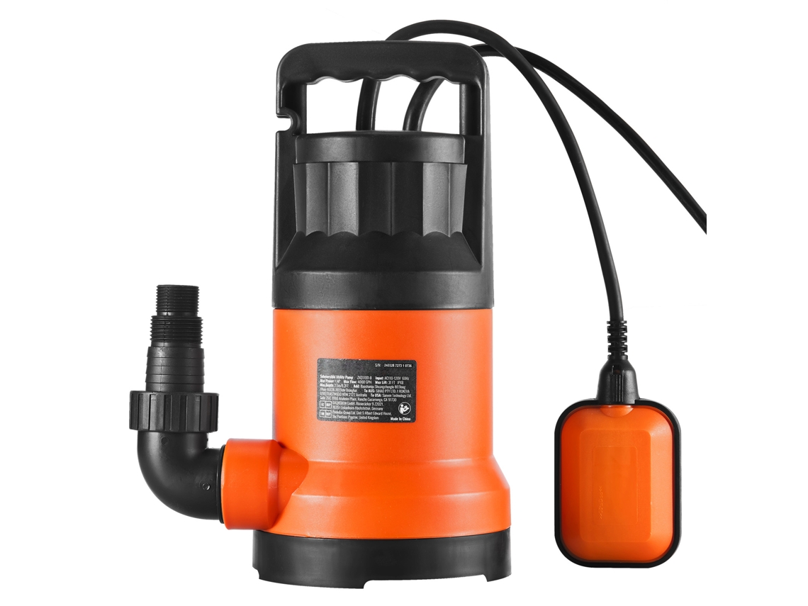 Bomba sumergible Succebuy de 400 W, 2510 Gph, altura de descarga de 26 pies, cable de 10 pies