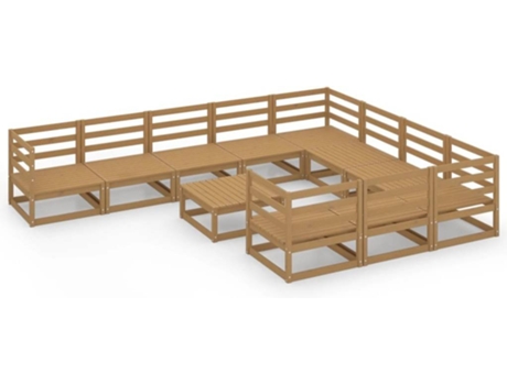Conjunto 11 de muebles de jardín VIDAXL madera maciza de pino