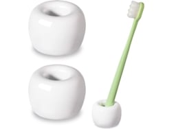 Elegante Mini Soporte De Cerámica Para Cepillos De Dientes Para Baño, Blanco, 2 Unidades.