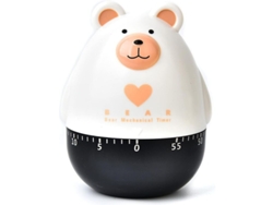 Temporizador de cocina de 60 minutos con un lindo diseño de dibujos animados de animales para que los niños controlen el tiempo al hornear claras de huevo con forma de oso.