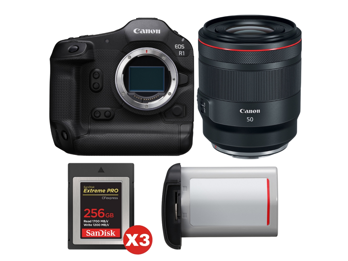 Canon Eos R1 + Rf 50mm F/1.2 L Usm + 3 Sandisk 256gb Extreme Pro Cfexpress Type B + Canon Lp-e19 + Ebook “20 Consejos Para Fotos Que Impactan”