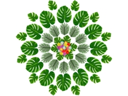 12 Servilletas De Mesa Artificiales Con Forma De Hoja De Tortuga Verde De 35 Cm, Resistentes Al Calor Y Decorativas.