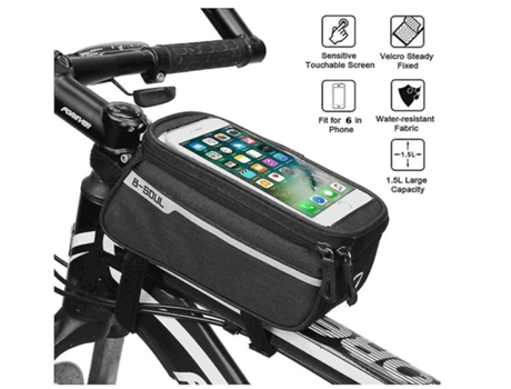 Bolsa para cuadro de bicicleta, bolsa para tubo superior de bicicleta, soporte para teléfono de bicicleta, bolsa impermeable para tubo frontal, ven...