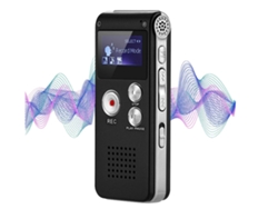 Grabadora de voz digital profesional de 8 GB, mini grabadora de voz recargable con audio digital multifuncional y reproducción de MP3 Yizhood (negro)