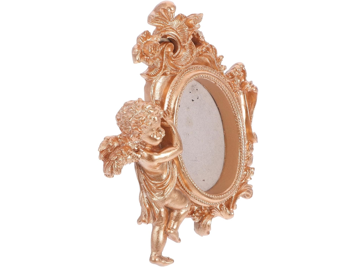 Marco Fotos Ángel Resina Macizo Decorativo Estético Hogar Tiendas Diseño Creativo Bonito Oro