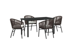 Maison Exclusive - Conjunto De Comedor De Jardín 5 Pcs Marrón