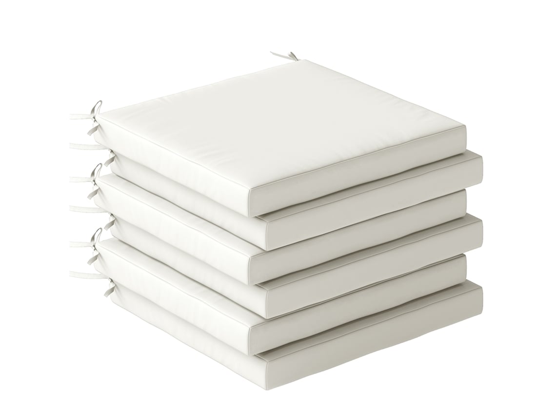 Juego De 6 Cojines Para Sillas De Comedor, 46x42x7 Cm, Impermeables Y Resistentes A Los Rayos Uv.