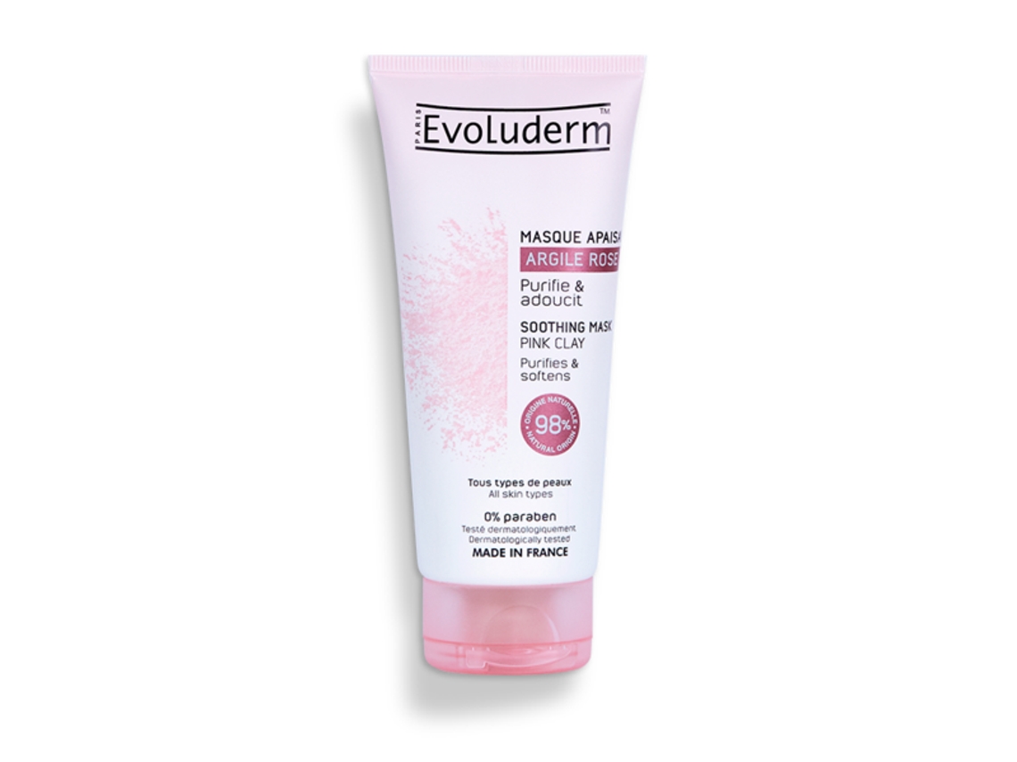Mascarilla facial calmante de arcilla rosa EVOLUDERM