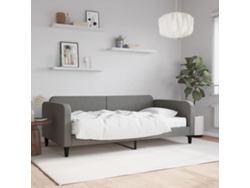 Sofá Cama Con Colchón Tela Gris Oscuro 100x200 Cm