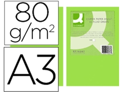 Papel Color Q Connect Din A3 80Gr Verde Neón Pack De 500 Hojas