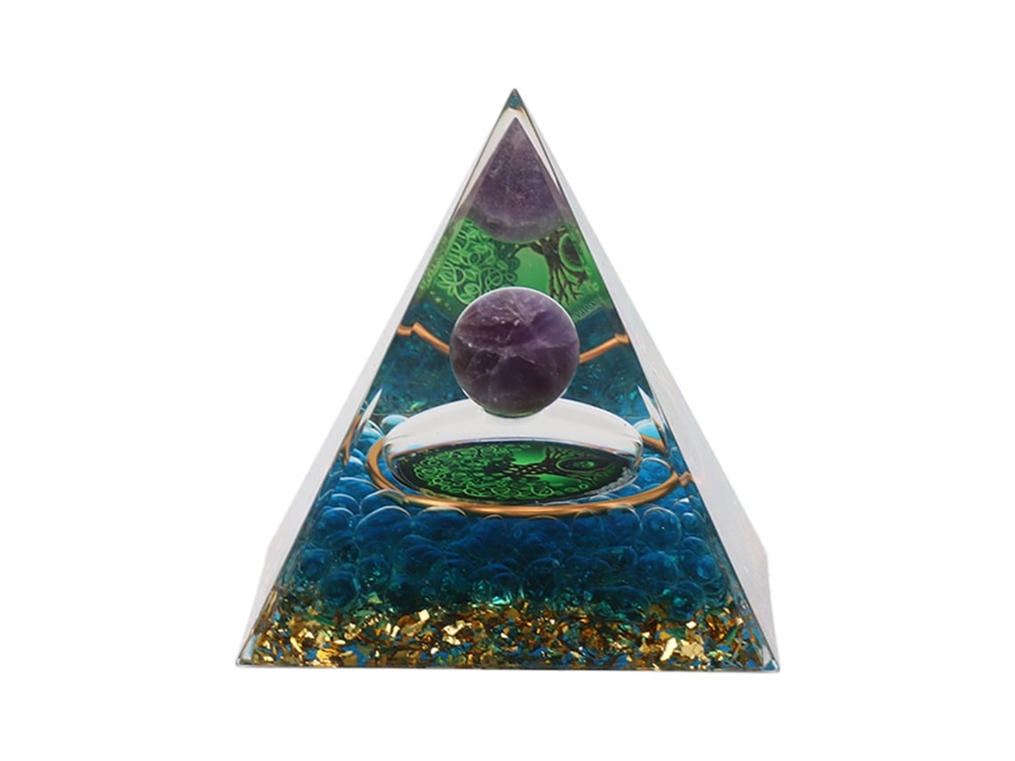 Pirámide de cristal Baok de 6 cm: generador de energía positiva para aliviar el estrés, sanar, meditar y decorar habitaciones.