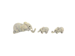 Baok - Figura de resina pintada a mano de madre elefante y cría para decoración de mesa o estante - Linda