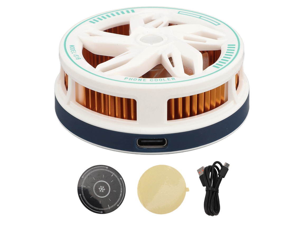 Resfriador De Celular 15w Adsorção Magnética Silencioso Portátil Ventilador Radiador Para Jogos Transmissão Ao Vivo Branco