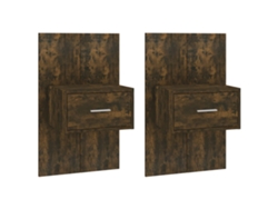 Mesitas de noche de pared, 2 piezas, roble ahumado, MAISON EXCLUSIVE