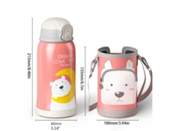 Botella térmica de acero inoxidable de 550 ml con diseño de animales, ideal para viajes y niños. Ly Ebike