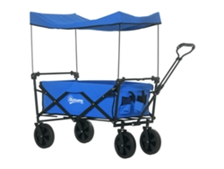 Cochecito plegable con capota desmontable, manillar ajustable, capacidad de carga de 100 kg, color azul.