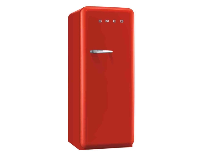 Congelador Smeg Cvb20rr1 años 50 monopuerta retro color rojo apertura derecha vertical no frost 151 x 60 151x60