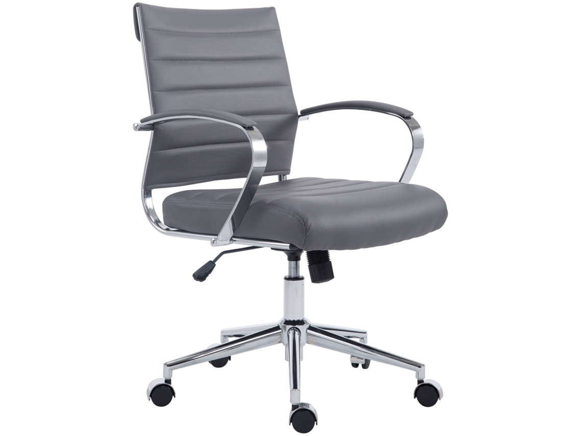 Silla de oficina Oakland cinza/couro sintético CLP